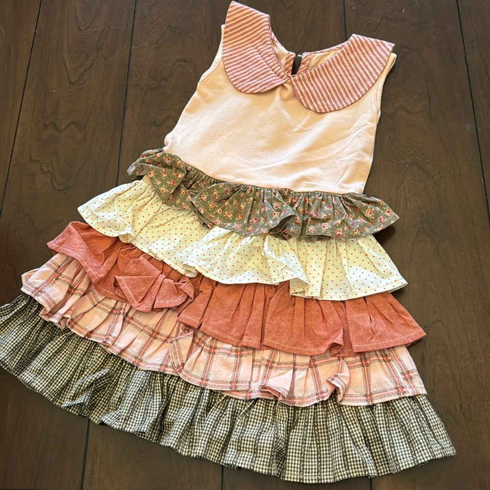 Persnickety Mixed Media Tiered Dress